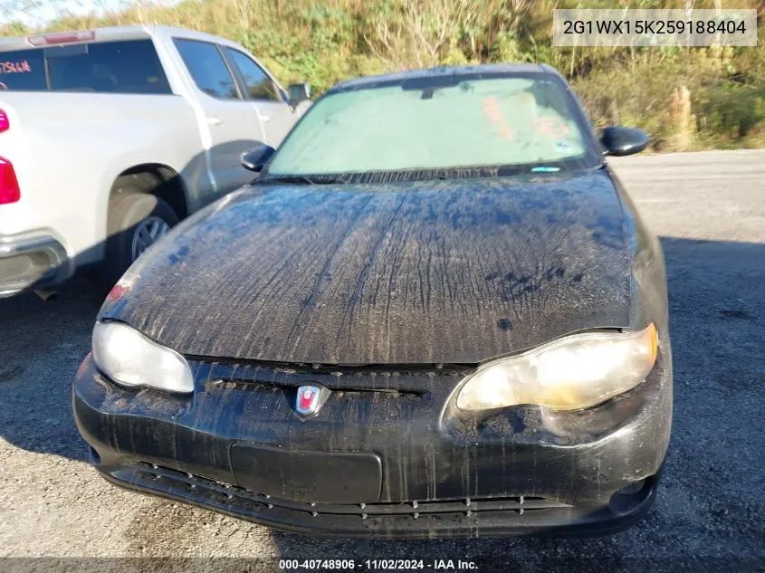 2005 Chevrolet Monte Carlo Lt VIN: 2G1WX15K259188404 Lot: 40748906