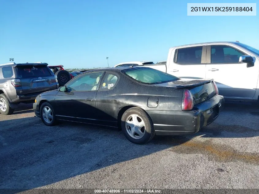 2005 Chevrolet Monte Carlo Lt VIN: 2G1WX15K259188404 Lot: 40748906