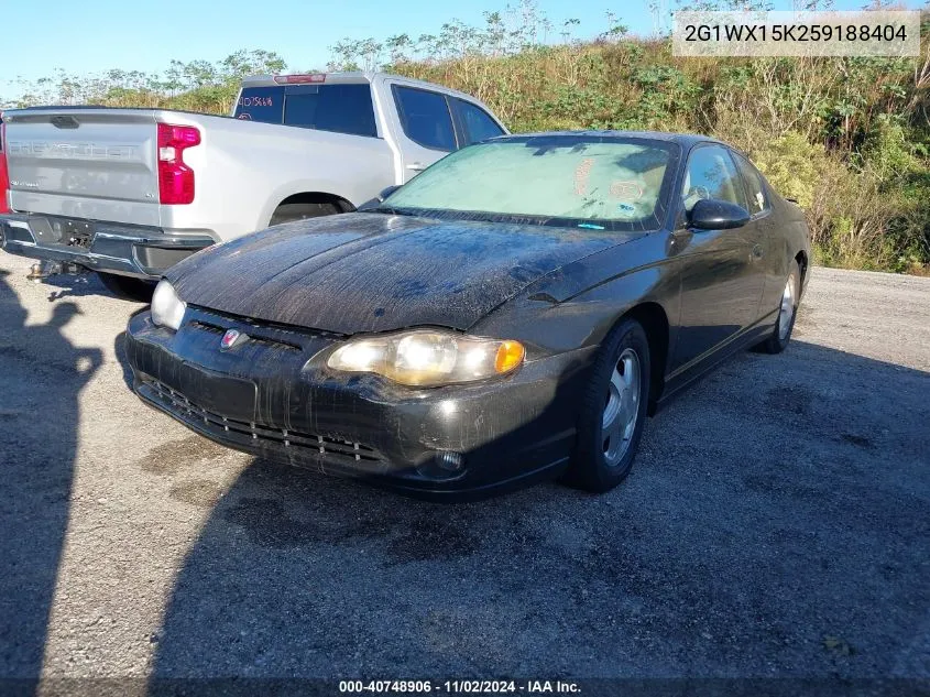 2005 Chevrolet Monte Carlo Lt VIN: 2G1WX15K259188404 Lot: 40748906