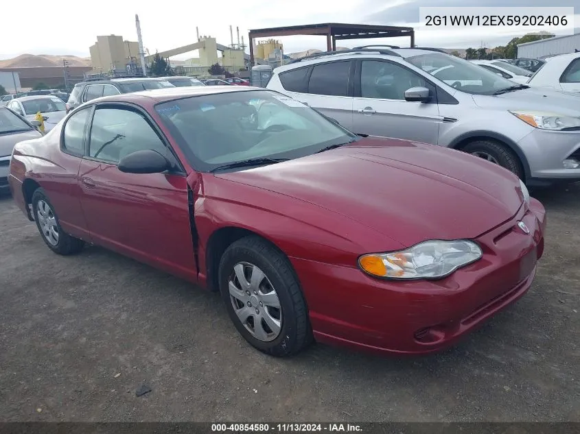 2005 Chevrolet Monte Carlo Ls VIN: 2G1WW12EX59202406 Lot: 40854580