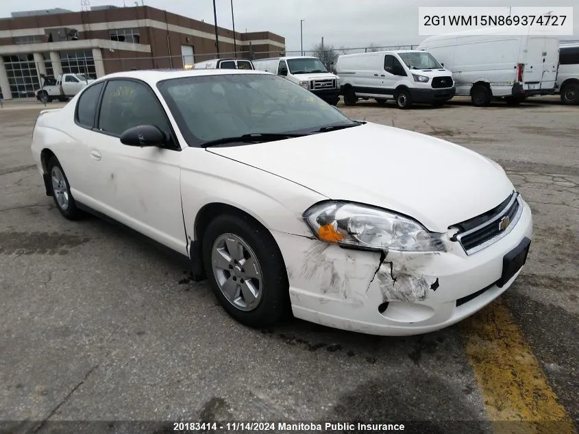 2006 Chevrolet Monte Carlo Ls VIN: 2G1WM15N869374727 Lot: 20183414