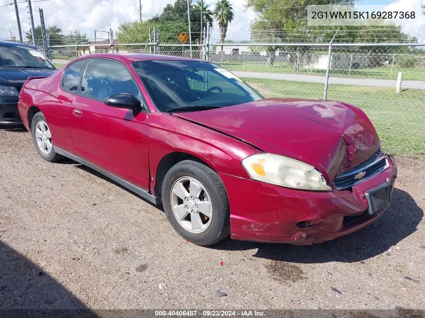 2006 Chevrolet Monte Carlo Lt VIN: 2G1WM15K169287368 Lot: 40406487