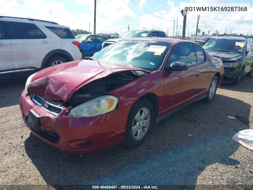 2006 Chevrolet Monte Carlo Lt VIN: 2G1WM15K169287368 Lot: 40406487