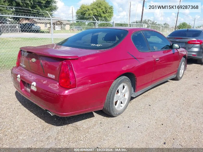 2006 Chevrolet Monte Carlo Lt VIN: 2G1WM15K169287368 Lot: 40406487