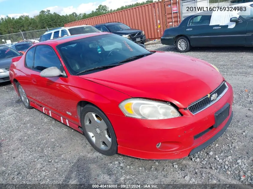 2006 Chevrolet Monte Carlo Ss VIN: 2G1WL16C769324983 Lot: 40416005