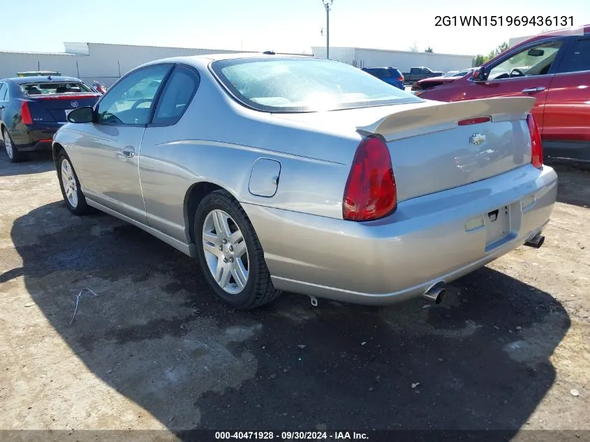 2006 Chevrolet Monte Carlo Ltz VIN: 2G1WN151969436131 Lot: 40471928