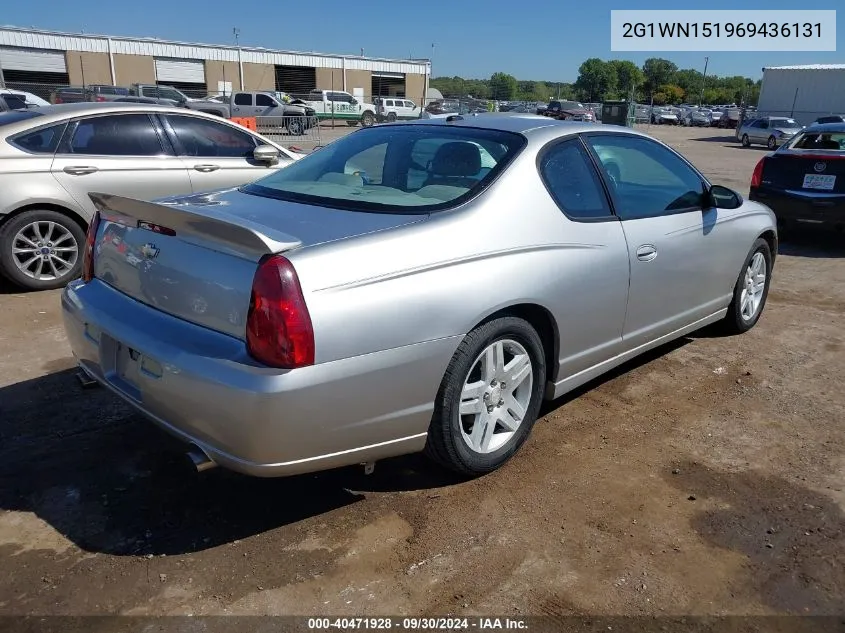 2006 Chevrolet Monte Carlo Ltz VIN: 2G1WN151969436131 Lot: 40471928