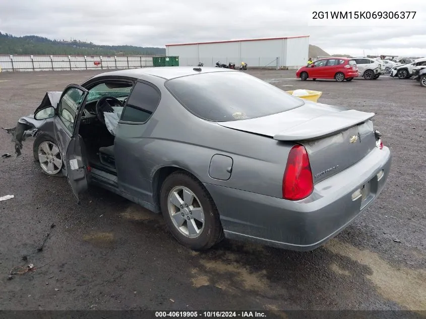 2006 Chevrolet Monte Carlo Lt VIN: 2G1WM15K069306377 Lot: 40619905