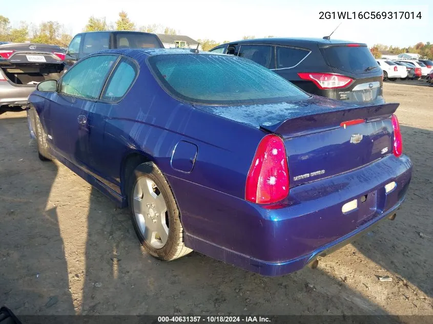 2006 Chevrolet Monte Carlo Ss VIN: 2G1WL16C569317014 Lot: 40631357