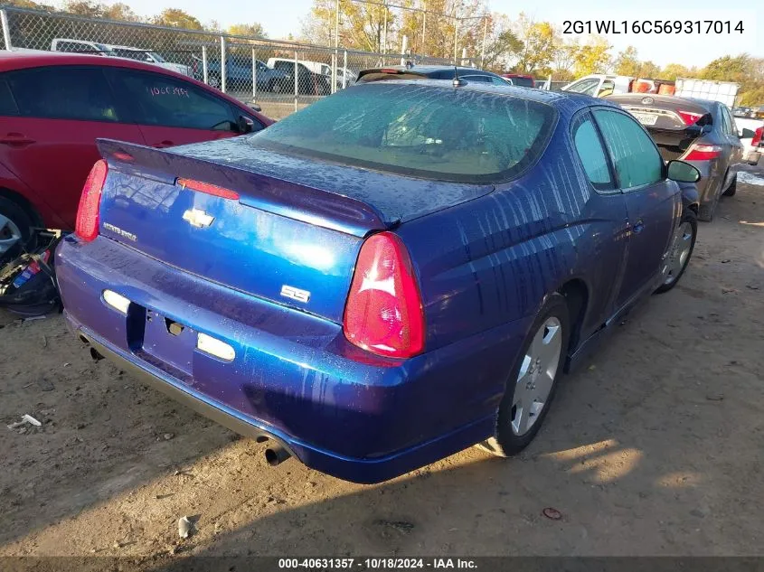 2006 Chevrolet Monte Carlo Ss VIN: 2G1WL16C569317014 Lot: 40631357