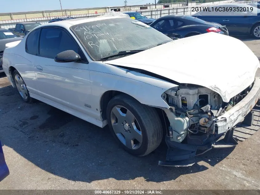 2006 Chevrolet Monte Carlo Ss VIN: 2G1WL16C369352019 Lot: 40657329