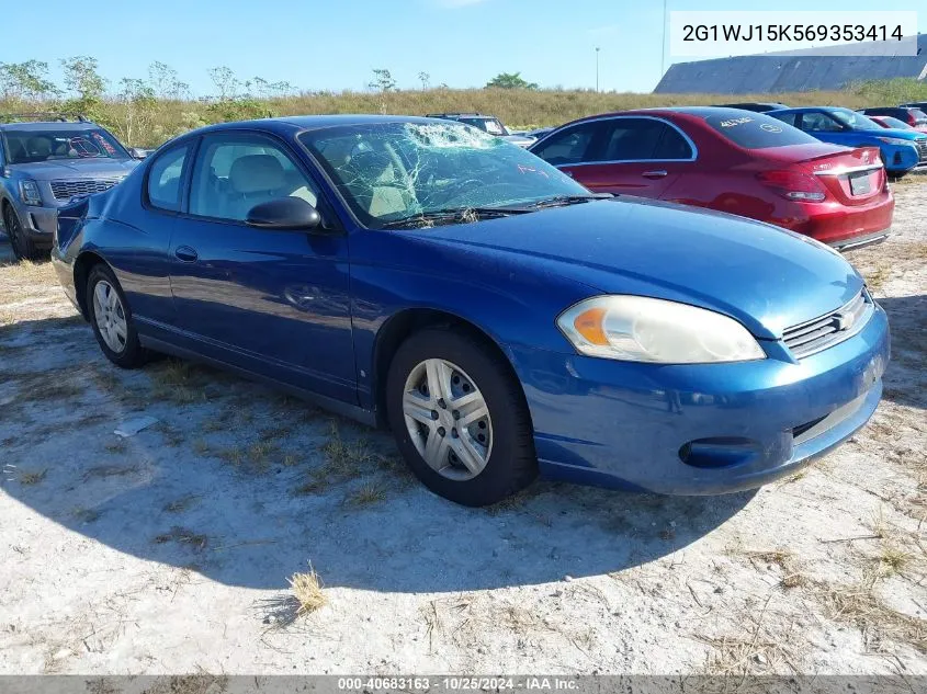 2006 Chevrolet Monte Carlo Ls VIN: 2G1WJ15K569353414 Lot: 40683163