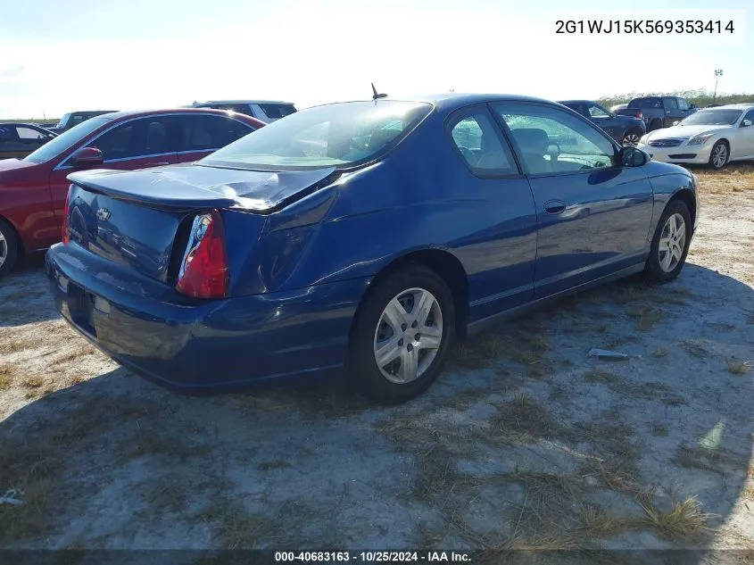 2006 Chevrolet Monte Carlo Ls VIN: 2G1WJ15K569353414 Lot: 40683163