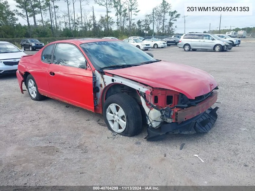 2006 Chevrolet Monte Carlo Lt VIN: 2G1WM15K069241353 Lot: 40704299