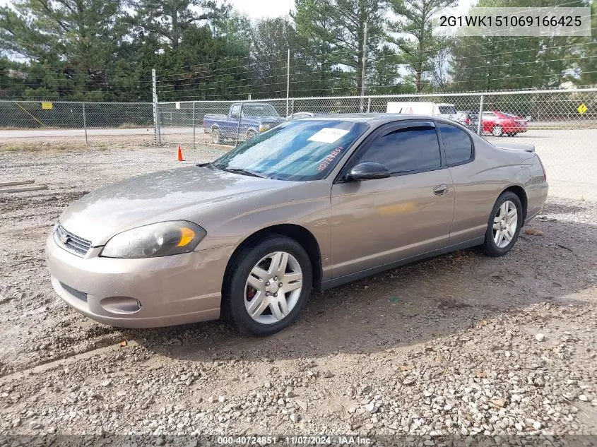 2006 Chevrolet Monte Carlo Lt VIN: 2G1WK151069166425 Lot: 40724851