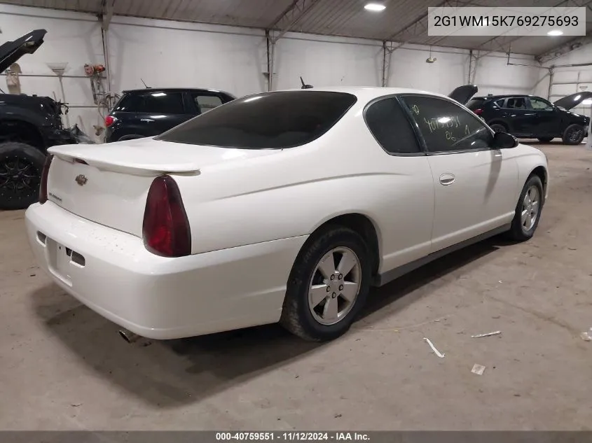 2006 Chevrolet Monte Carlo Lt VIN: 2G1WM15K769275693 Lot: 40759551