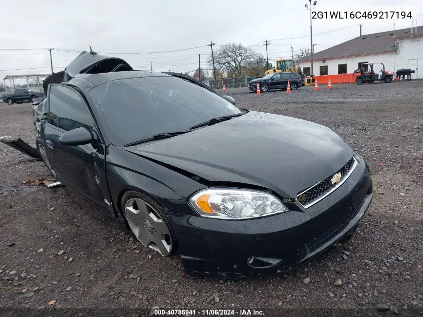 2006 Chevrolet Monte Carlo Ss VIN: 2G1WL16C469217194 Lot: 40785941