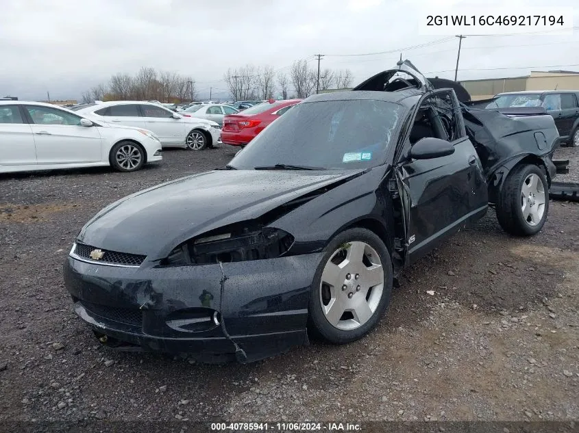 2006 Chevrolet Monte Carlo Ss VIN: 2G1WL16C469217194 Lot: 40785941