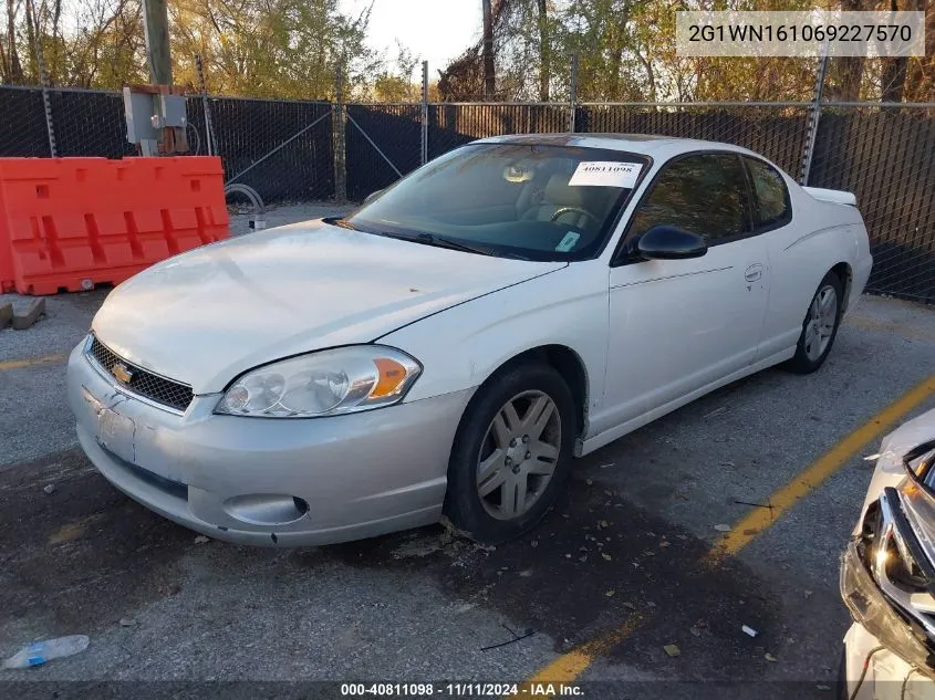 2006 Chevrolet Monte Carlo Ltz VIN: 2G1WN161069227570 Lot: 40811098