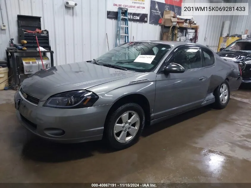 2006 Chevrolet Monte Carlo Lt VIN: 2G1WM15K069281433 Lot: 40867191