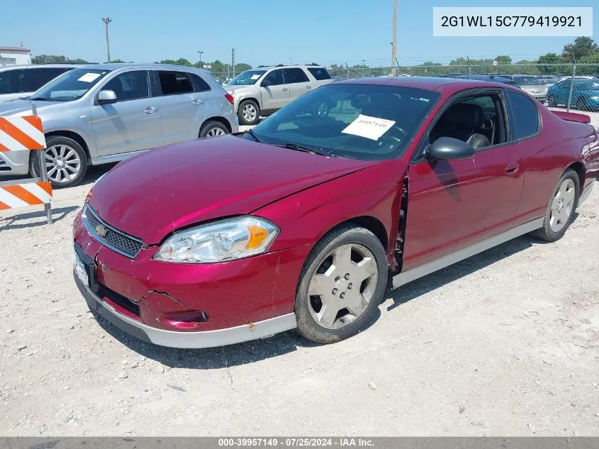 2007 Chevrolet Monte Carlo Ss VIN: 2G1WL15C779419921 Lot: 39957149