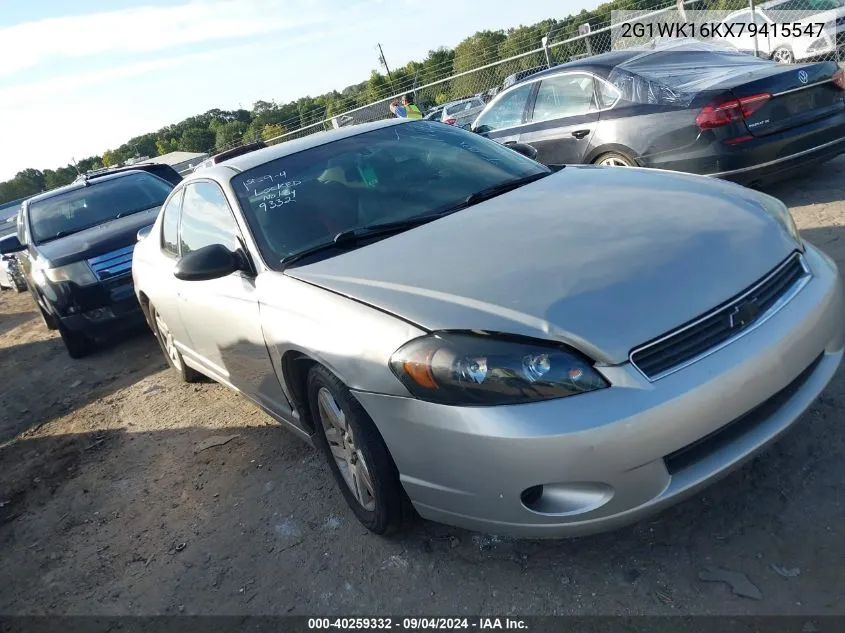 2007 Chevrolet Monte Carlo Lt VIN: 2G1WK16KX79415547 Lot: 40259332