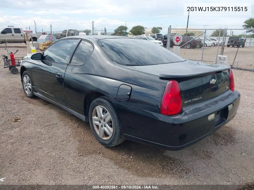 2007 Chevrolet Monte Carlo Ls VIN: 2G1WJ15K379115515 Lot: 40292561