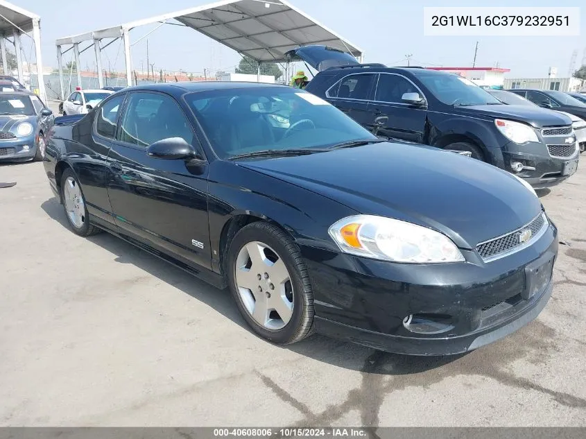 2007 Chevrolet Monte Carlo Ss VIN: 2G1WL16C379232951 Lot: 40608006