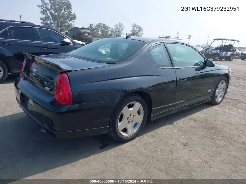 2007 Chevrolet Monte Carlo Ss VIN: 2G1WL16C379232951 Lot: 40608006