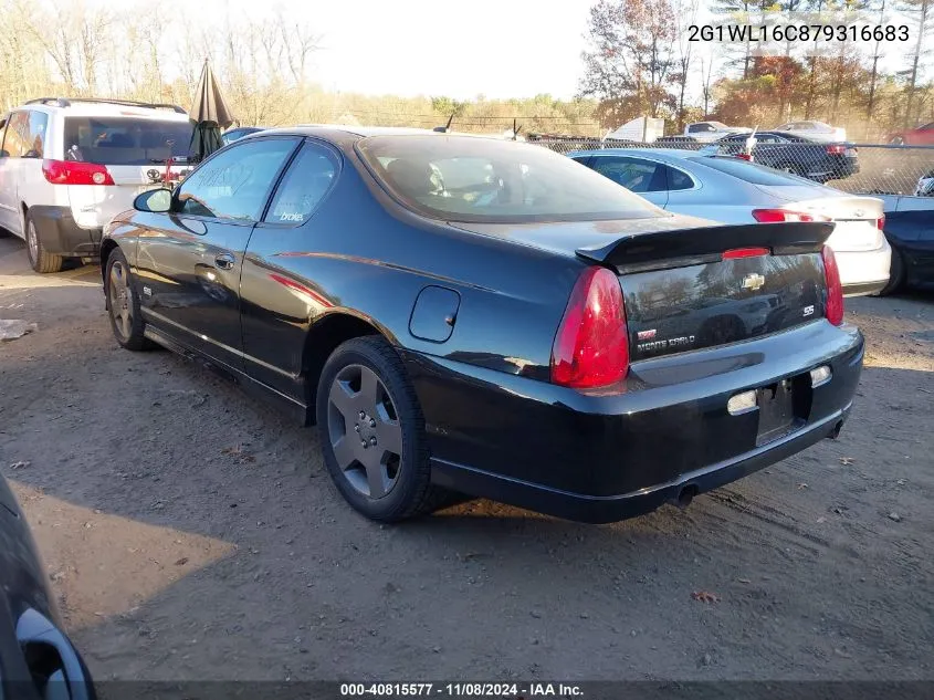 2007 Chevrolet Monte Carlo Ss VIN: 2G1WL16C879316683 Lot: 40815577