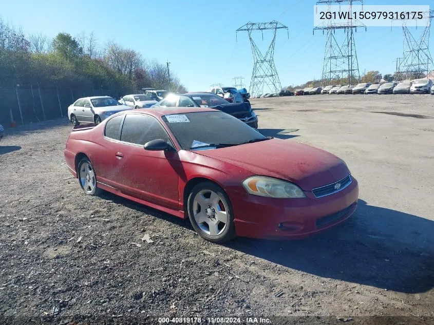 2007 Chevrolet Monte Carlo Ss VIN: 2G1WL15C979316175 Lot: 40819178