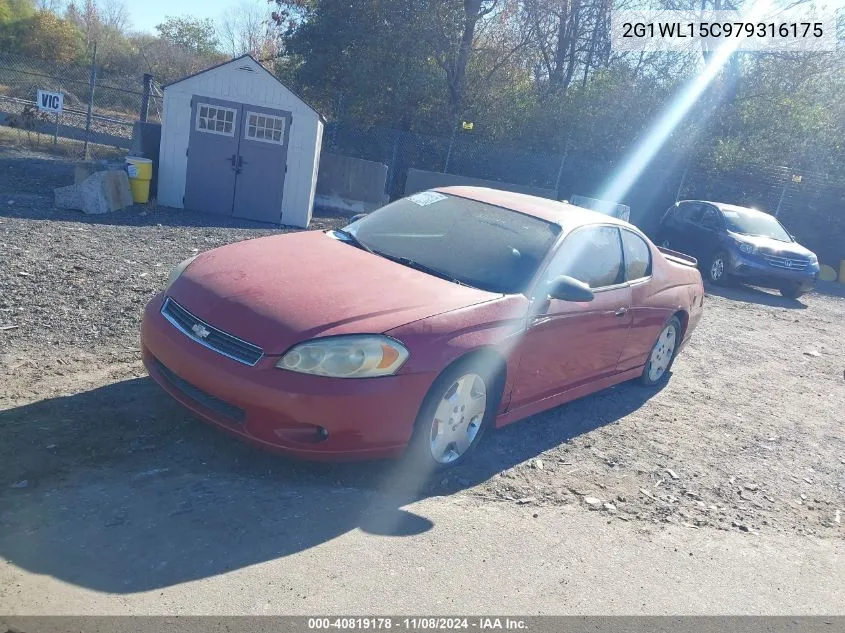 2007 Chevrolet Monte Carlo Ss VIN: 2G1WL15C979316175 Lot: 40819178