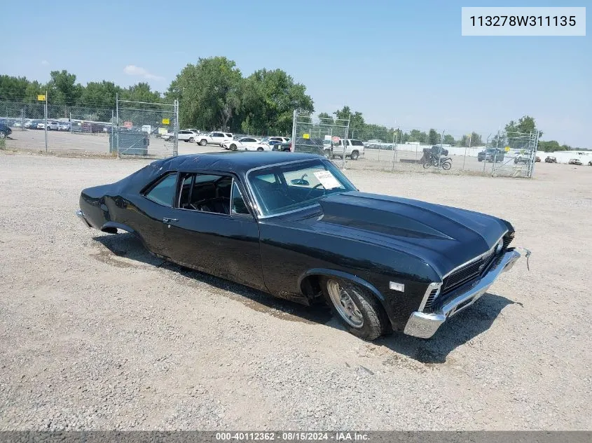 1968 Chevrolet Nova VIN: 113278W311135 Lot: 40112362