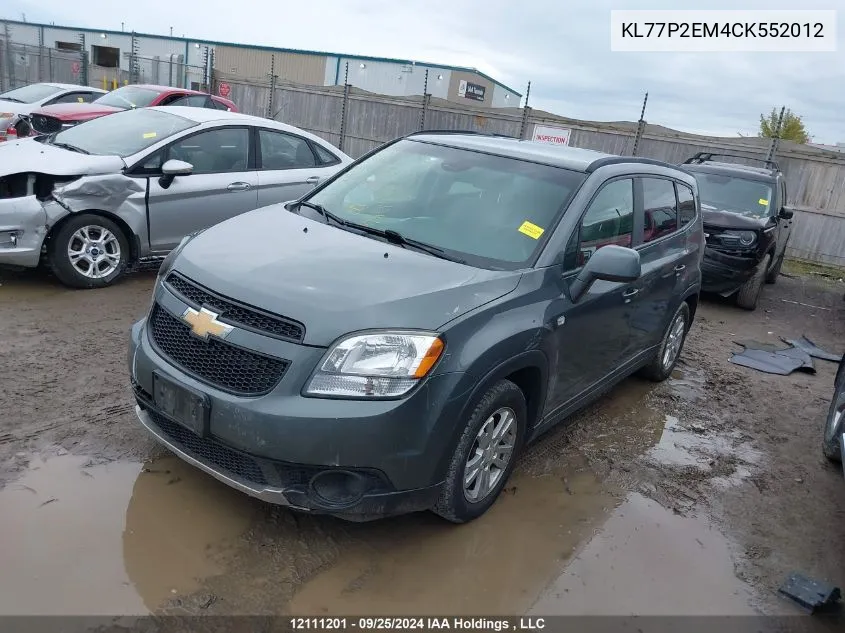 2012 Chevrolet Orlando VIN: KL77P2EM4CK552012 Lot: 12111201