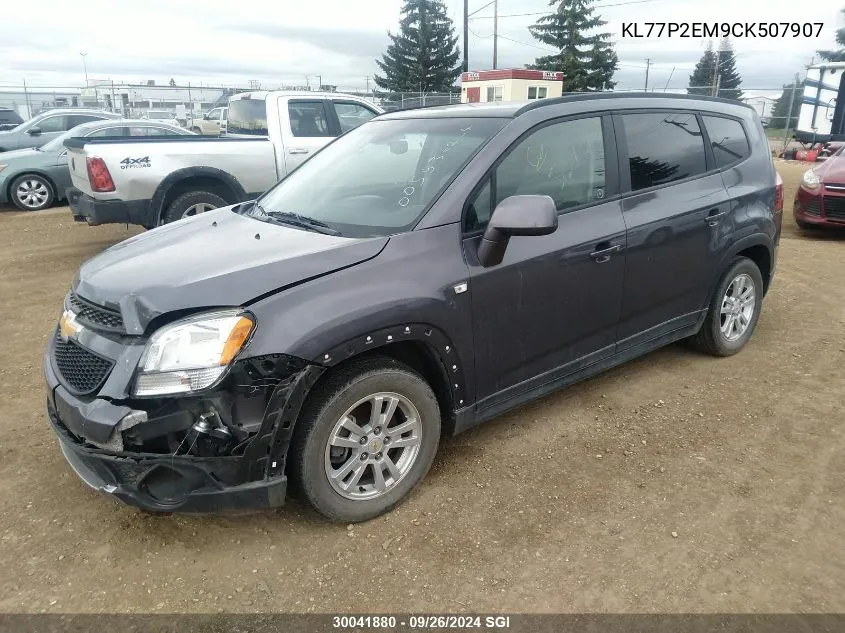 2012 Chevrolet Orlando Lt VIN: KL77P2EM9CK507907 Lot: 30041880