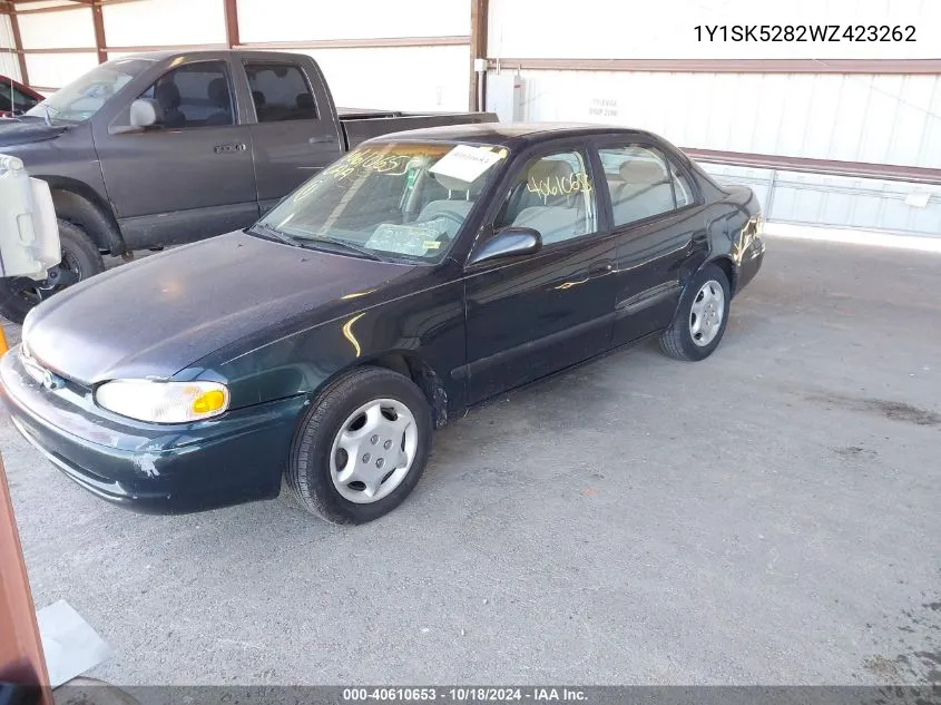 1998 Chevrolet Prizm Lsi VIN: 1Y1SK5282WZ423262 Lot: 40610653