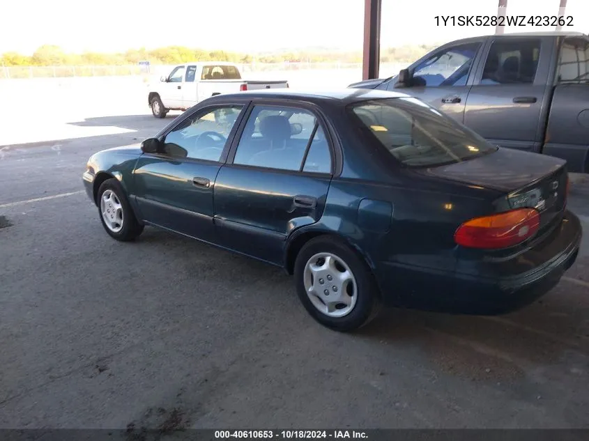 1998 Chevrolet Prizm Lsi VIN: 1Y1SK5282WZ423262 Lot: 40610653