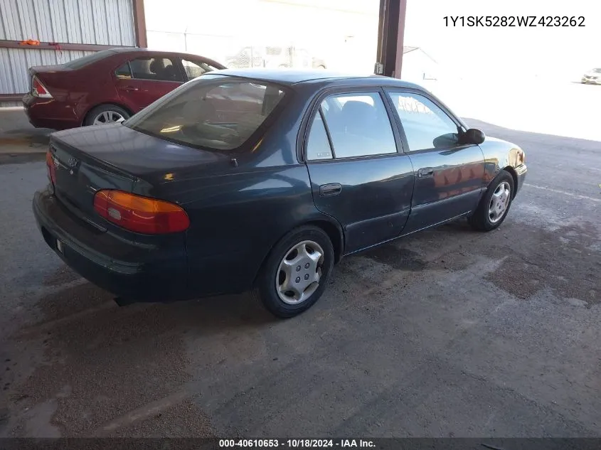 1998 Chevrolet Prizm Lsi VIN: 1Y1SK5282WZ423262 Lot: 40610653