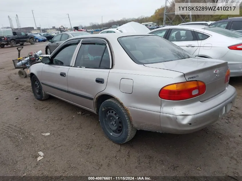 1998 Chevrolet Prizm VIN: 1Y1SK5289WZ410217 Lot: 40876601