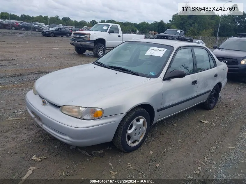 1999 Chevrolet Prizm Lsi VIN: 1Y1SK5483XZ427691 Lot: 40457167