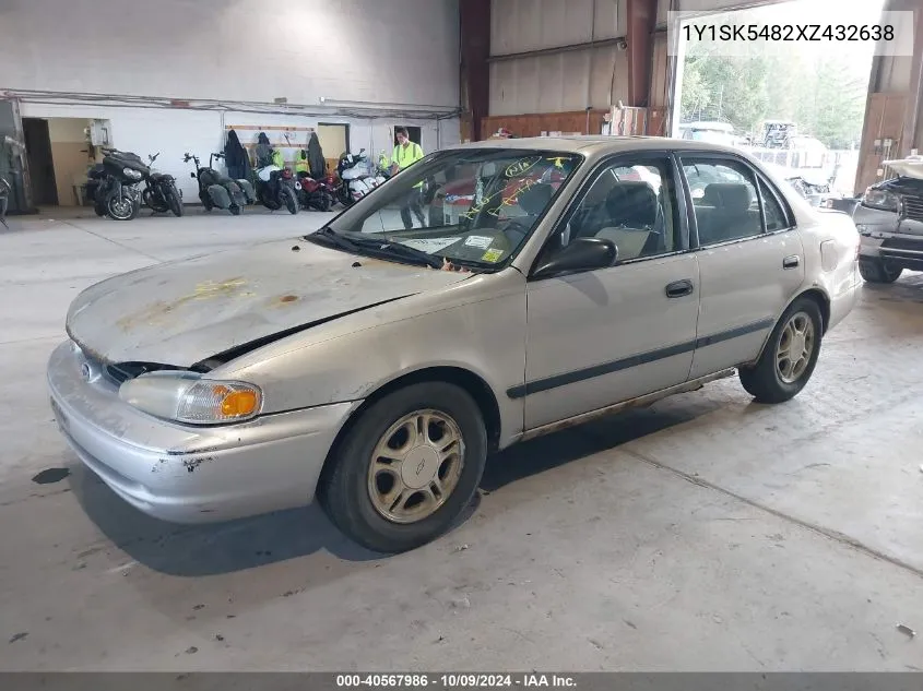 1999 Chevrolet Prizm Lsi VIN: 1Y1SK5482XZ432638 Lot: 40567986