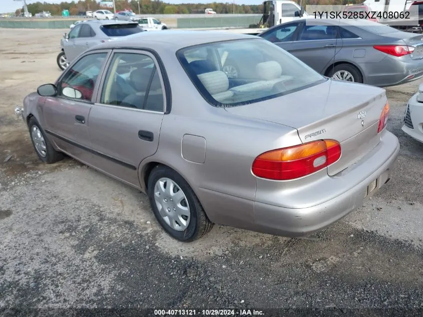 1999 Chevrolet Prizm VIN: 1Y1SK5285XZ408062 Lot: 40713121