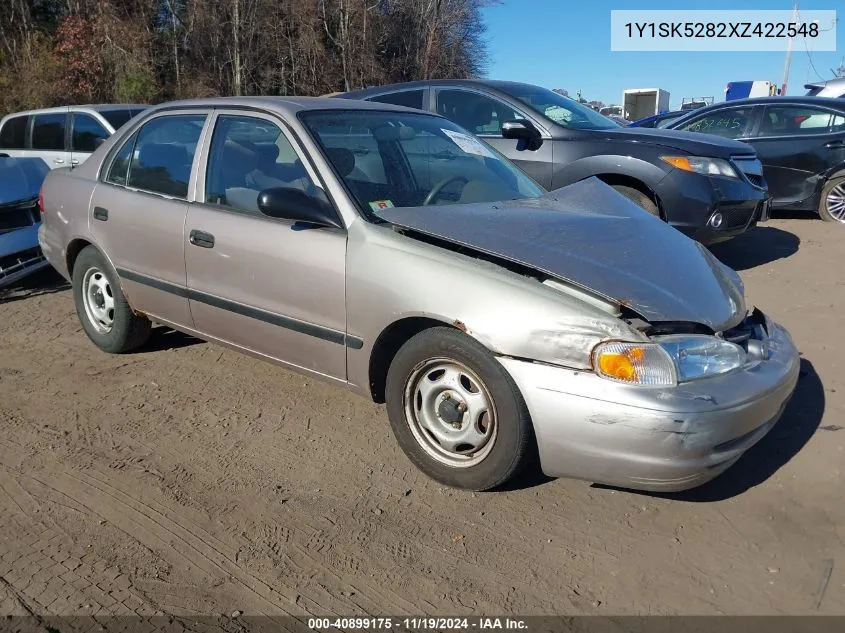 1999 Chevrolet Prizm VIN: 1Y1SK5282XZ422548 Lot: 40899175