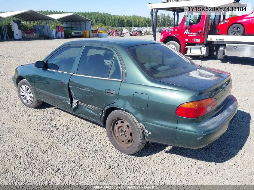 2000 Chevrolet Prizm VIN: 1Y1SK528XYZ433184 Lot: 40042338