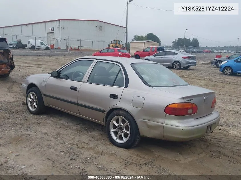 2000 Chevrolet Geo Prizm Lsi VIN: 1Y1SK5281YZ412224 Lot: 40363360