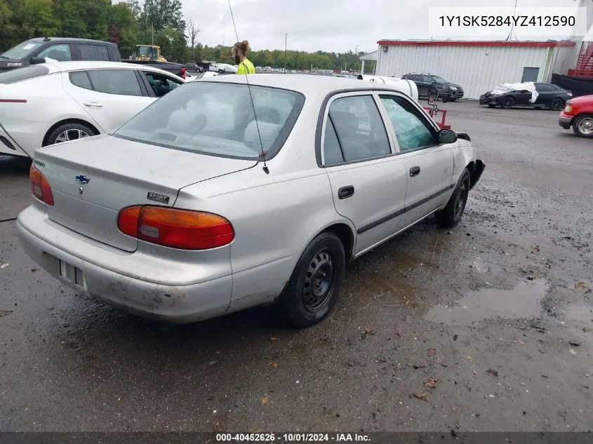 2000 Chevrolet Prizm VIN: 1Y1SK5284YZ412590 Lot: 40452626