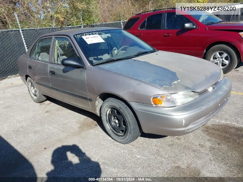 2000 Chevrolet Prizm VIN: 1Y1SK5288YZ436200 Lot: 40734384