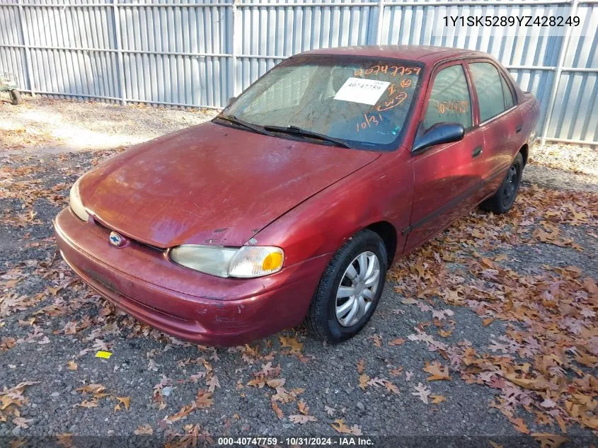 2000 Chevrolet Prizm VIN: 1Y1SK5289YZ428249 Lot: 40747759