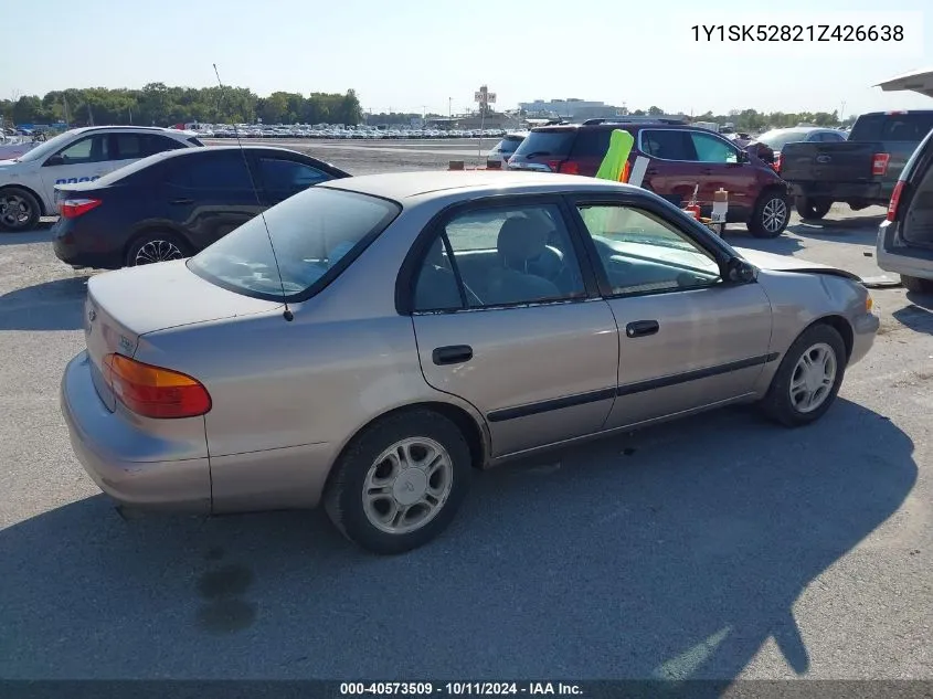 2001 Chevrolet Prizm Lsi VIN: 1Y1SK52821Z426638 Lot: 40573509