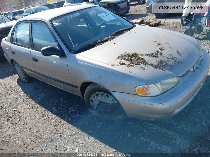 2001 Chevrolet Prizm Lsi VIN: 1Y1SK54841Z436598 Lot: 40724371